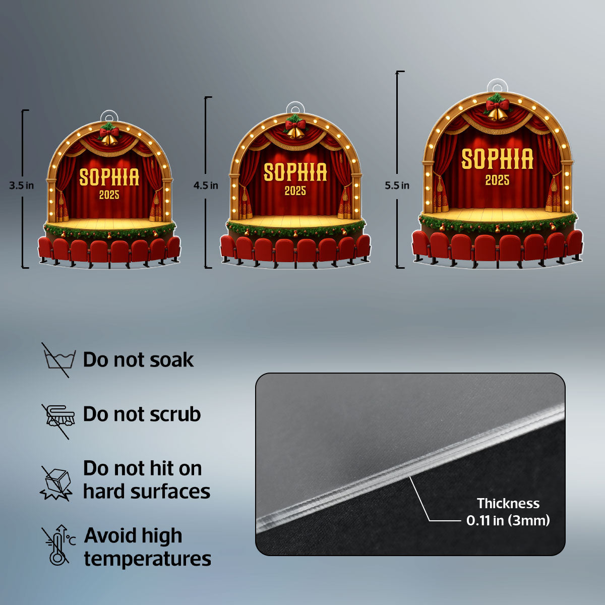 Theater Performance - Personalized Acrylic Ornament - Drama Student Christmas Gift
