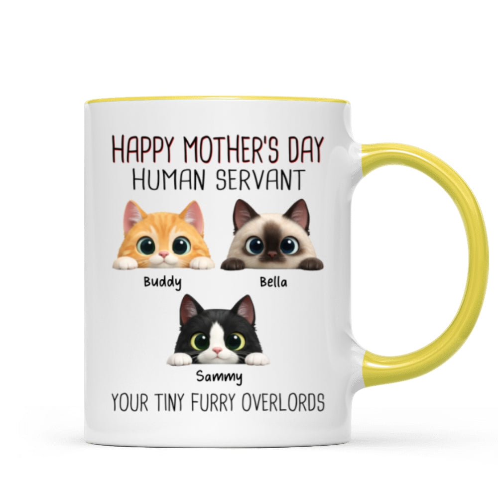 Happy Mother's Day Human Servant - Personalized Mug - Funny Gift for Cat Moms