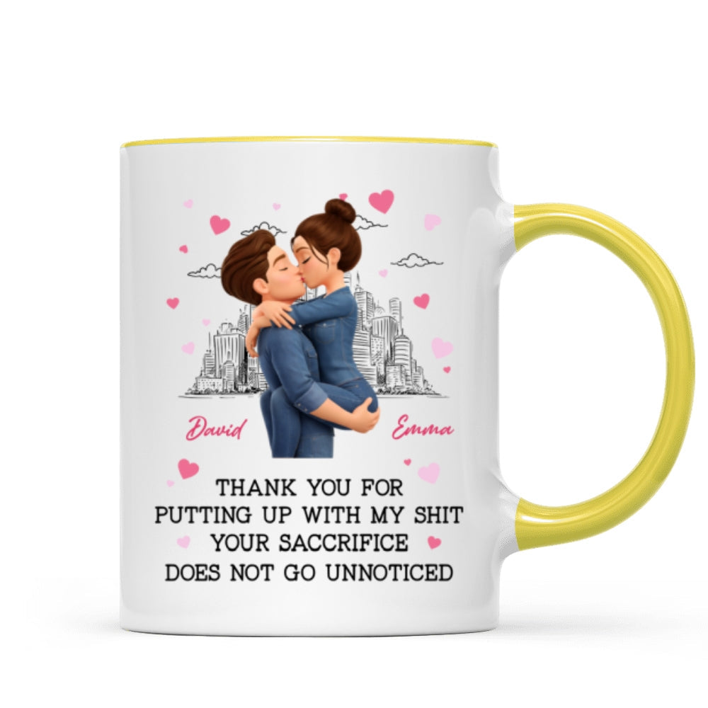 Thank You for Putting Up with My Sh*t - Personalized Mug - Funny Valentine's Day Gift for Her