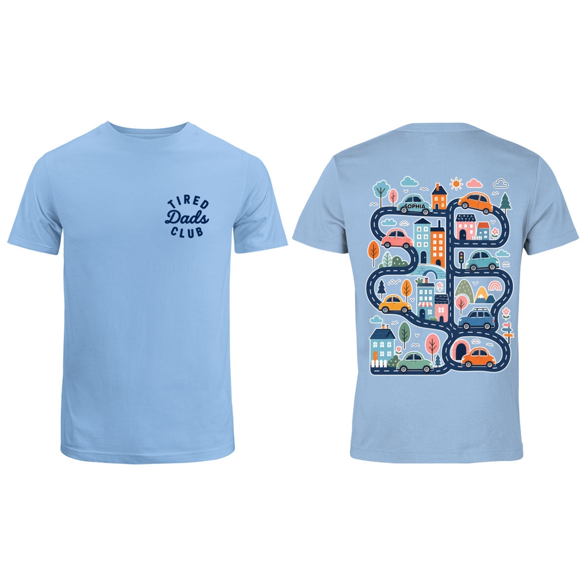 Tired Dads Club, Play Cars On Dads Back - Personalized Shirt - Funny Father's Day Gift For Dad, Husband