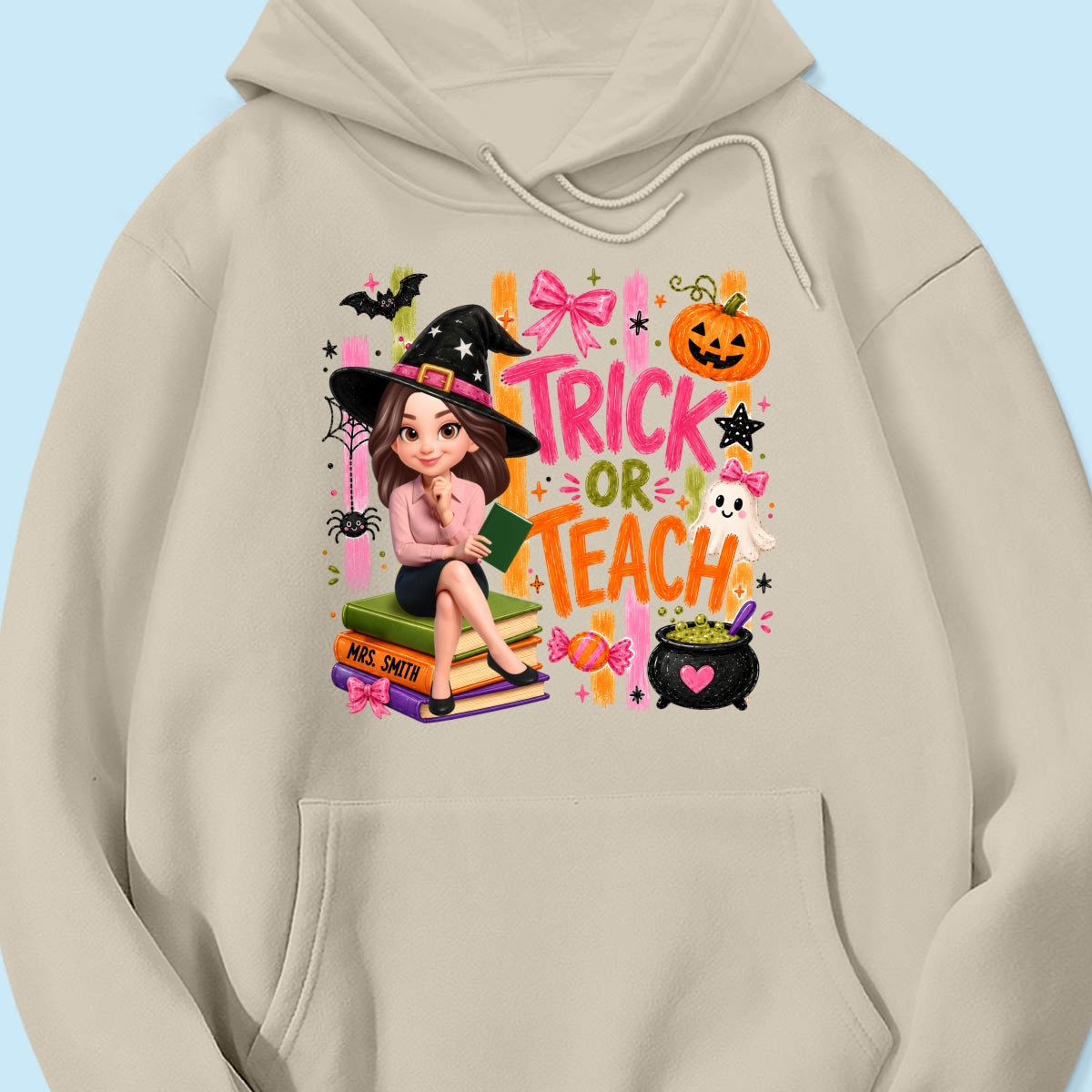 Teacher Treat or Teach - Personalized Shirt - Halloween Shirt for Teachers