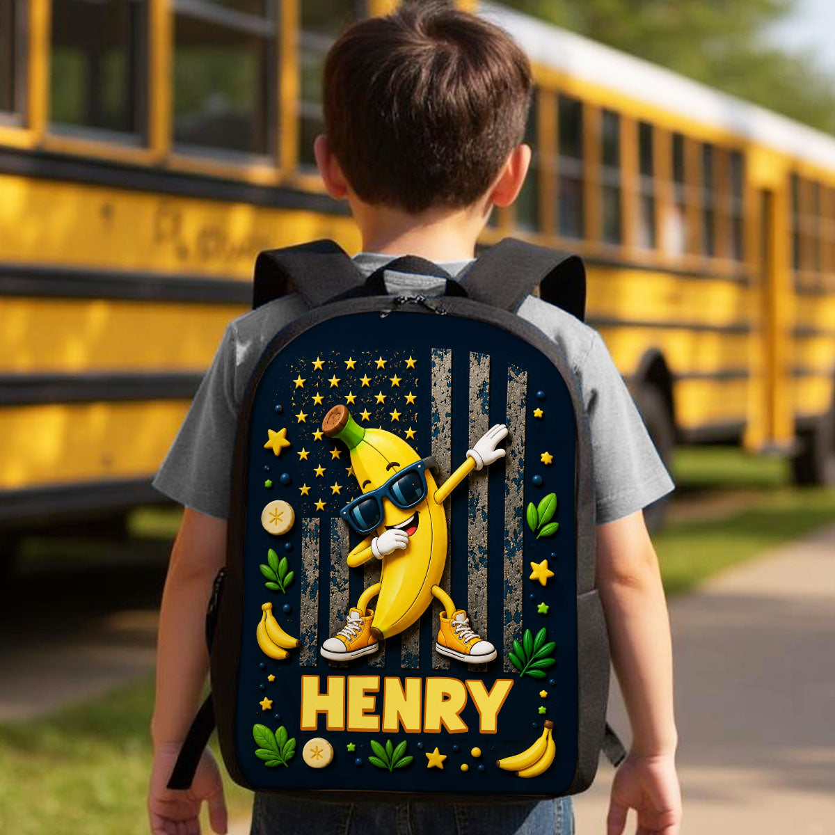 Cute Strawberry Banana - Personalized Backpack - Back To School Gift For Kids, Daughters, Sons, Grandkids