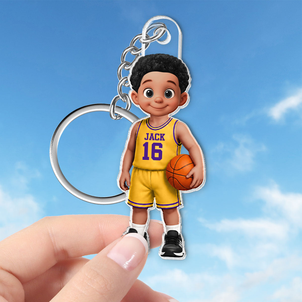 Trending Sport Soccer Football Baseball Player - Personalized Acrylic Keychain - Daily Use Back to School Birthday Gift for Boys Girls