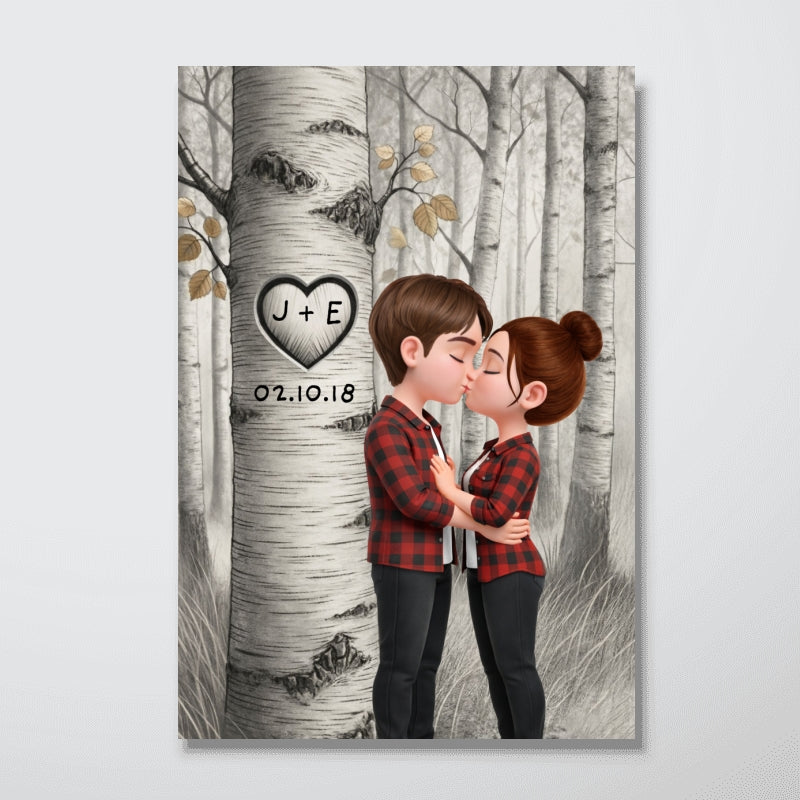 Love Tree Romantic Couple - Personalized Poster - Anniversary, Valentine's Day Gift, Gift For Him, Gift For Her