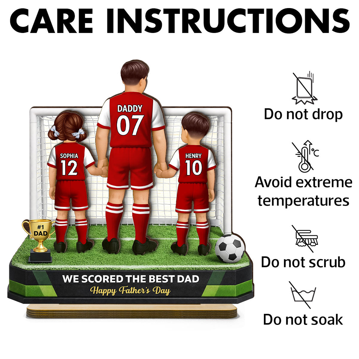 We Scored The Best Dad Soccer - Personalized 2-Layered Wooden Plaque - Heartfelt Gift For Soccer Dad, Gift For Husband