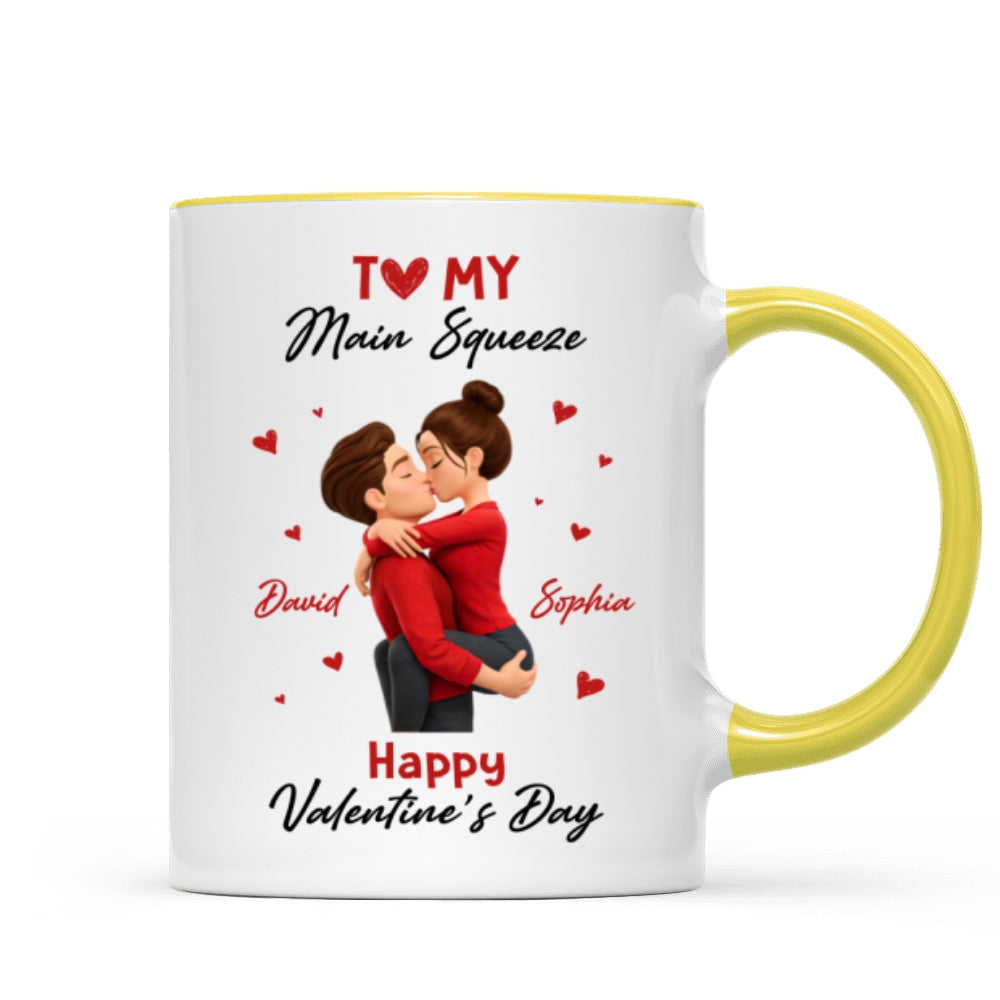 To My Main Squeeze Happy Valentine's Day - Personalized Mug - Unique Valentine's Day Gift for Her