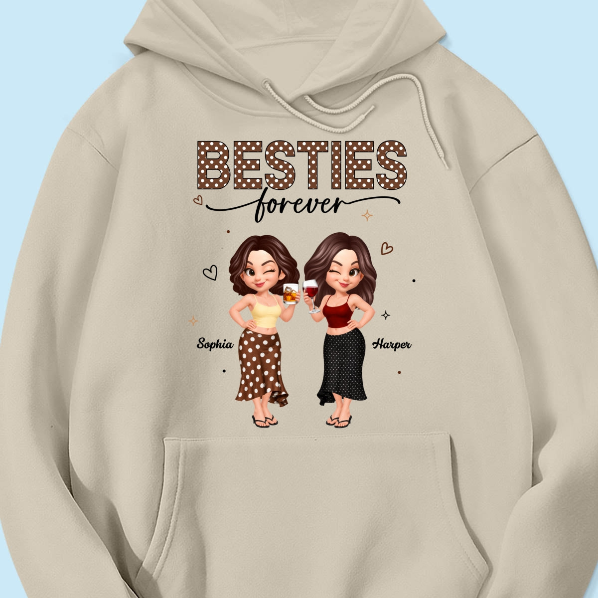 Besties Forever Polka Dot Patterned - Personalized Shirt