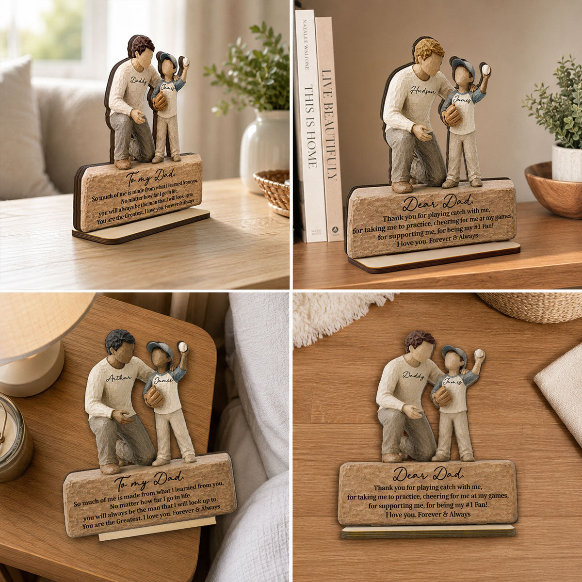 You Are The Greatest Father & Son 2D Flat Printed - Personalized 2-Layered Wooden Plaque - Sentimental Gift For Dad From Son