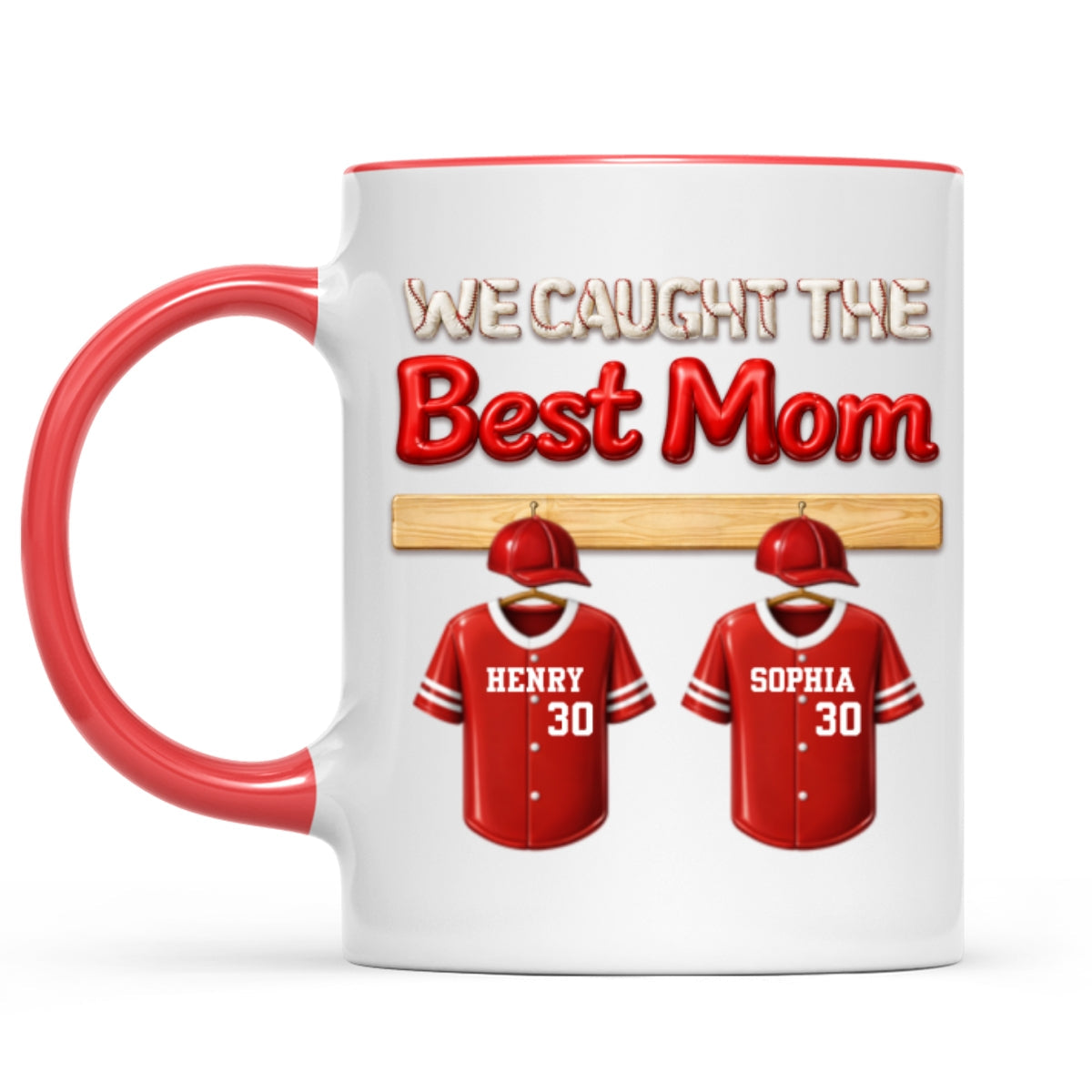We Caught The Best Mom Baseball Kids - Personalized Mug - Heartfelt Gift For Baseball Mom, Gift For Wife