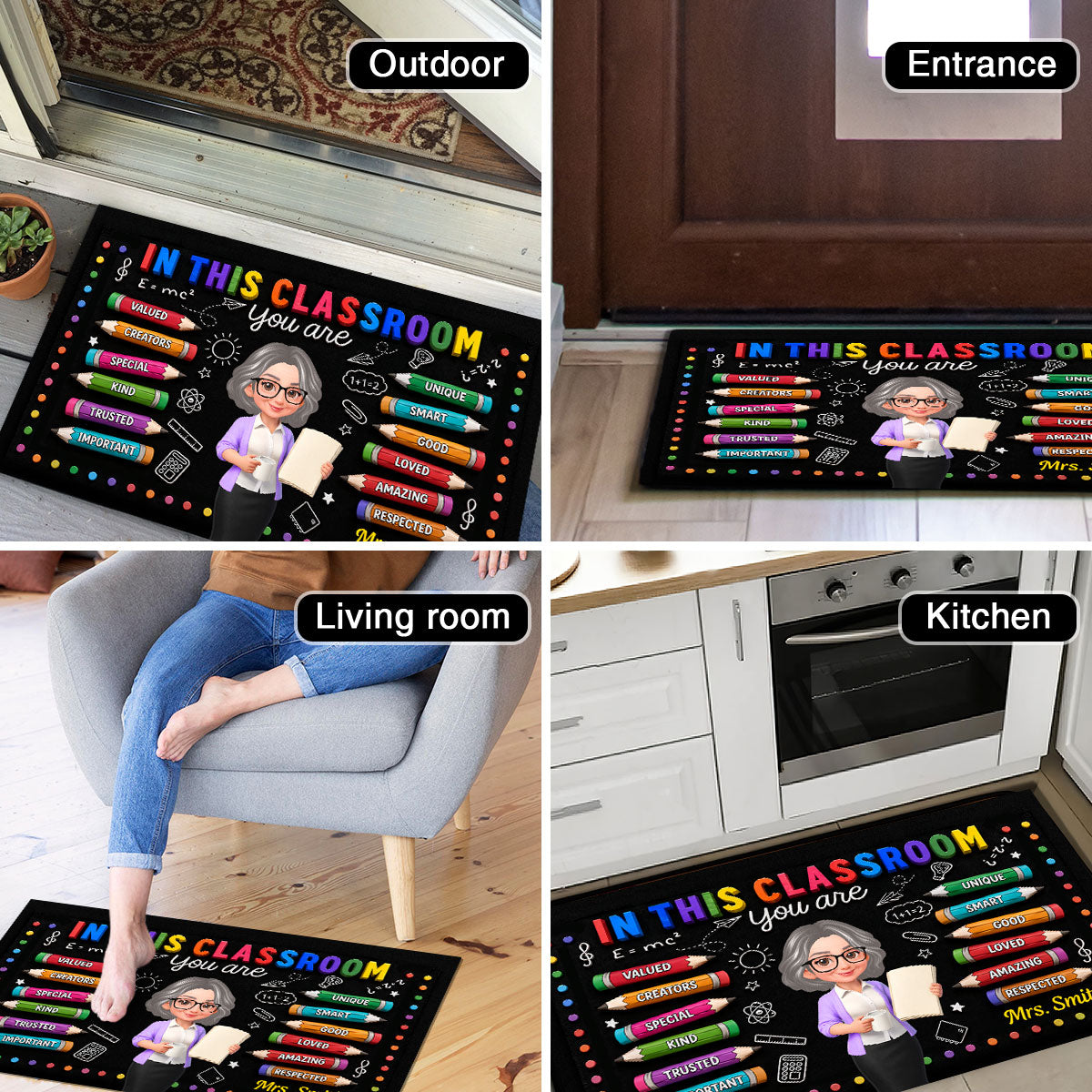 In This Class You're Better - Personalized Doormat - Back To School Gift For Teacher, Classroom Decors