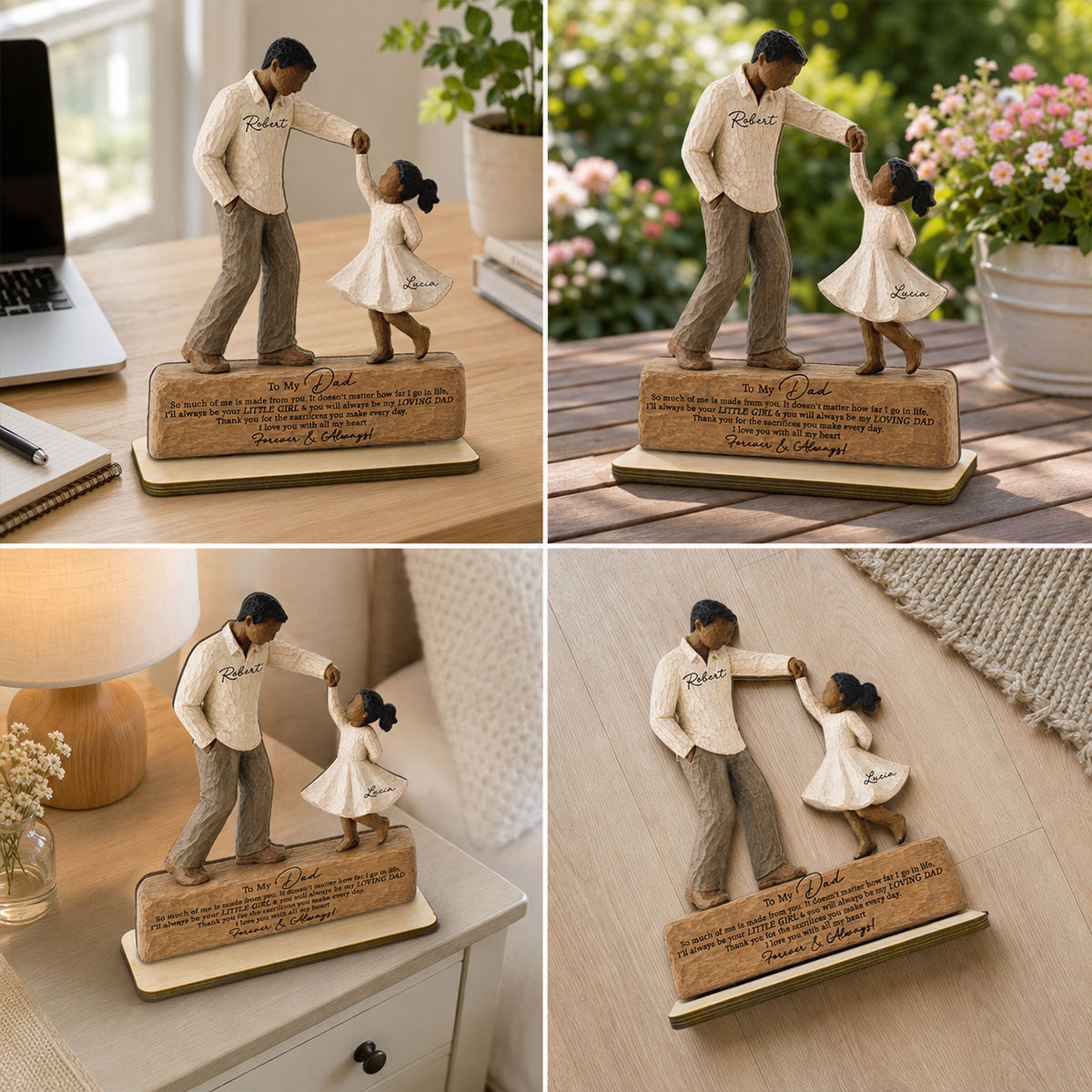 I Will Always Be Your Little Girl Father & Daughter Dancing 2D Flat Printed - Personalized 2-Layered Wooden Plaque - Sentimental Gift For Dad From Daughter