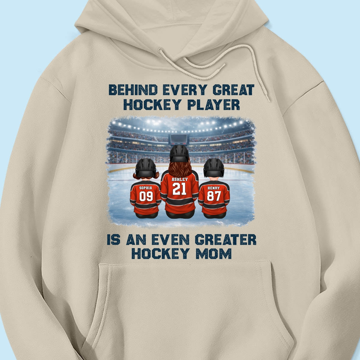 Behind Every Great Hockey Play Is An Even Greater Hockey Mom - Personalized Shirt - Mother's Day Gift For Hockey Mom, Gift For Wife