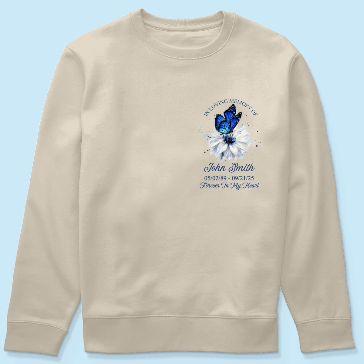 Memorial Butterfly Forever In My Heart - Personalized Shirt - Remembrance Gift