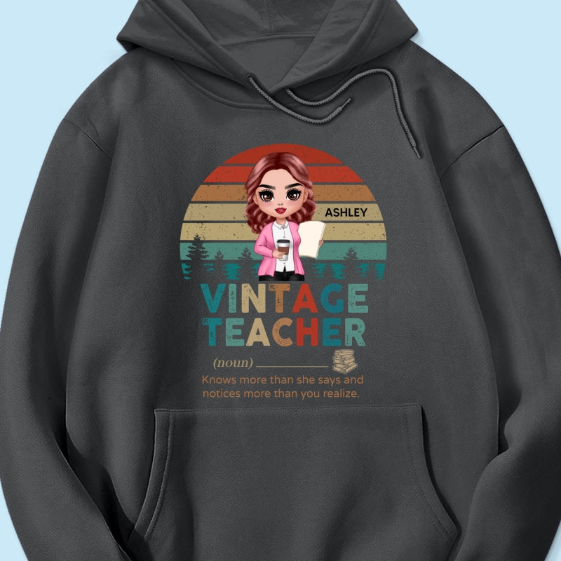Vintage Doll Teacher Personalized Shirt