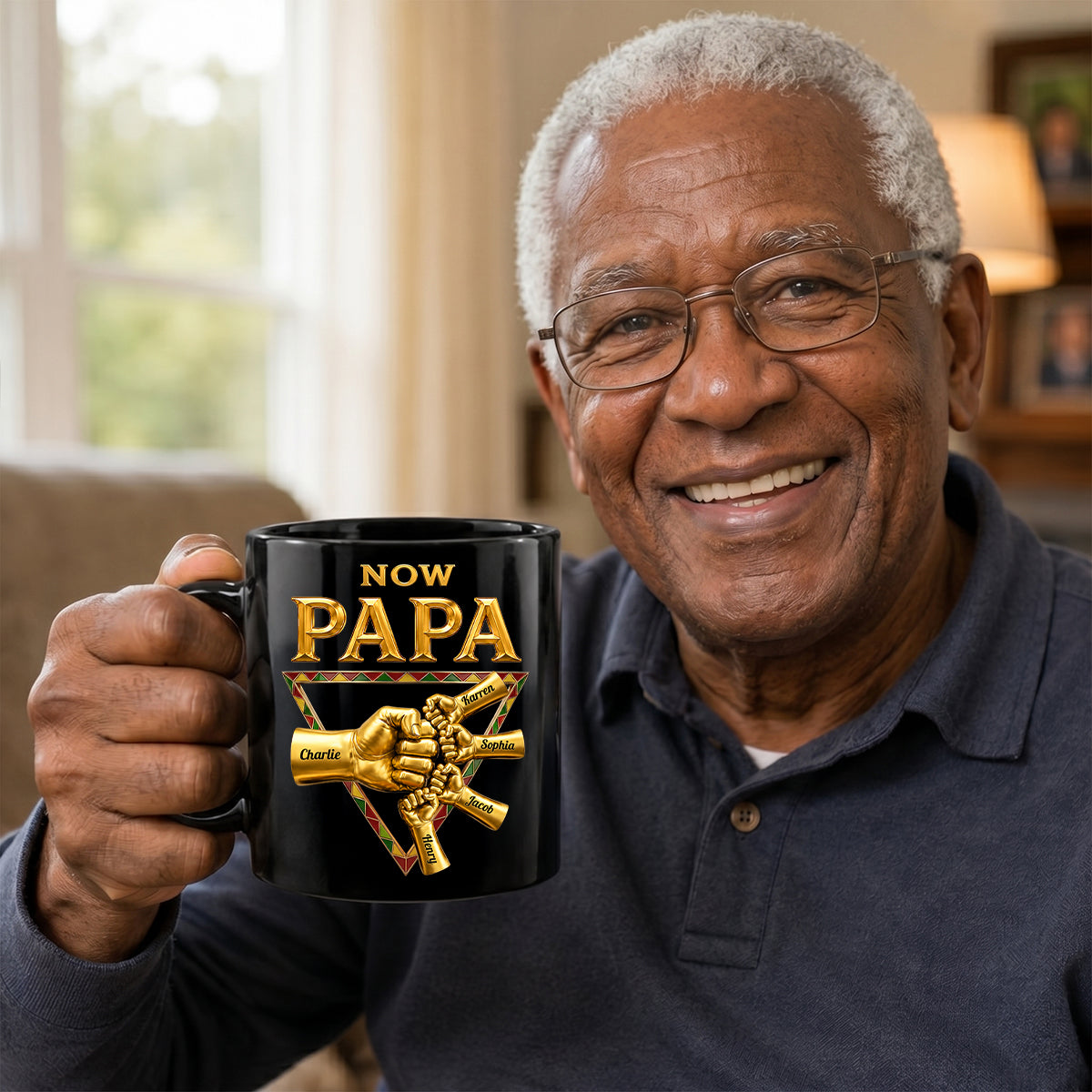 First Dad Now Grandpa - Personalized Mug - Father's Day Gift for Grandpa, Dad, Husband