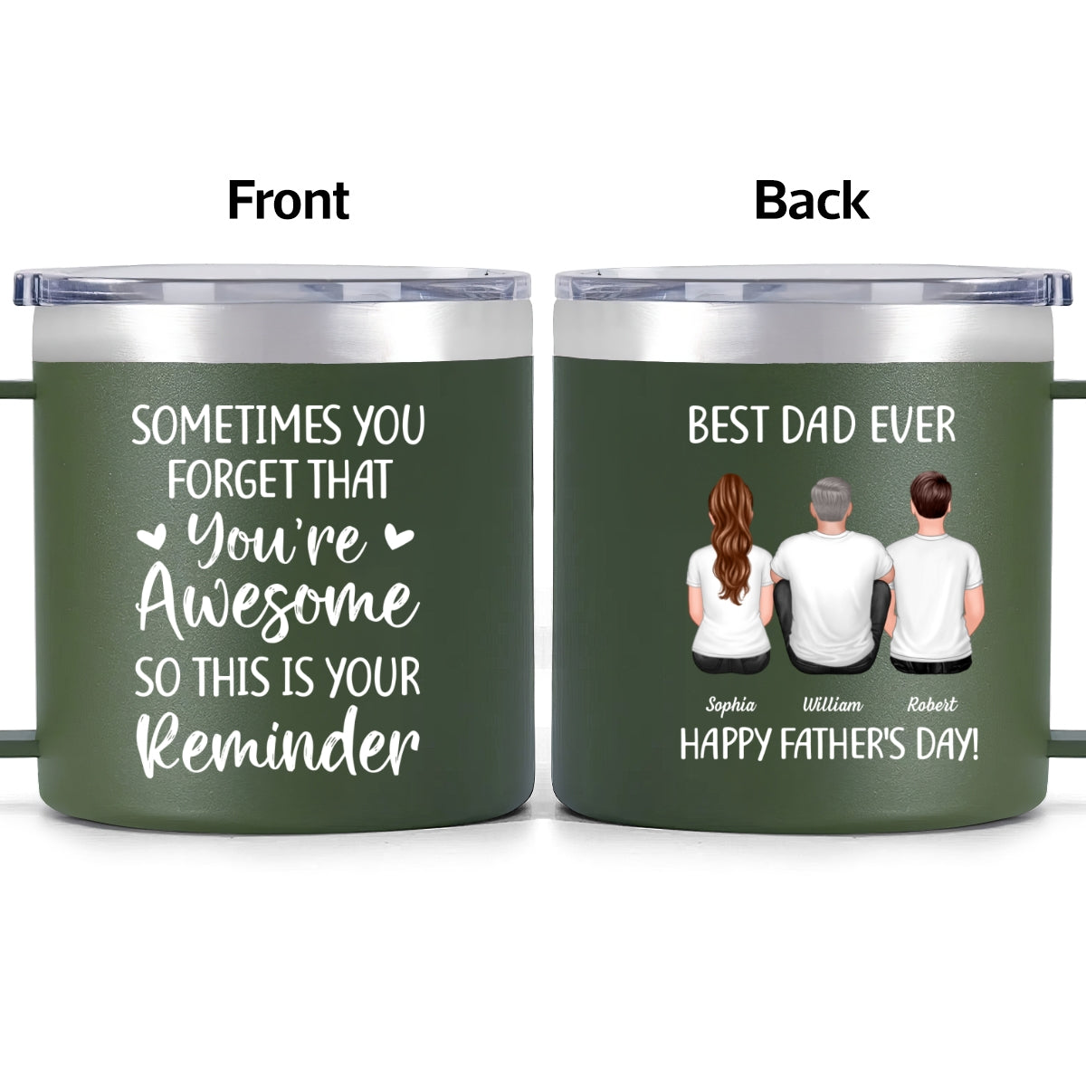 Sometimes You Forget That You're Awesome Best Dad Ever - Personalized Stainless Steel Tumbler with Handle
