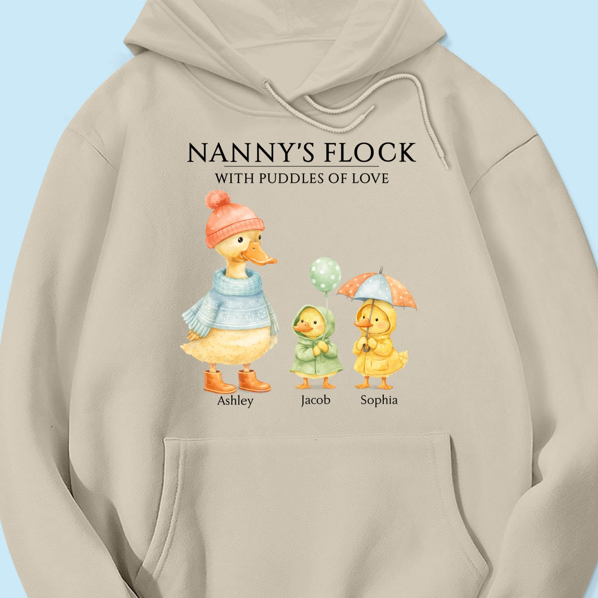 Nanny's Flock with Puddles of Love - Personalised Shirt - Gift for Grandma