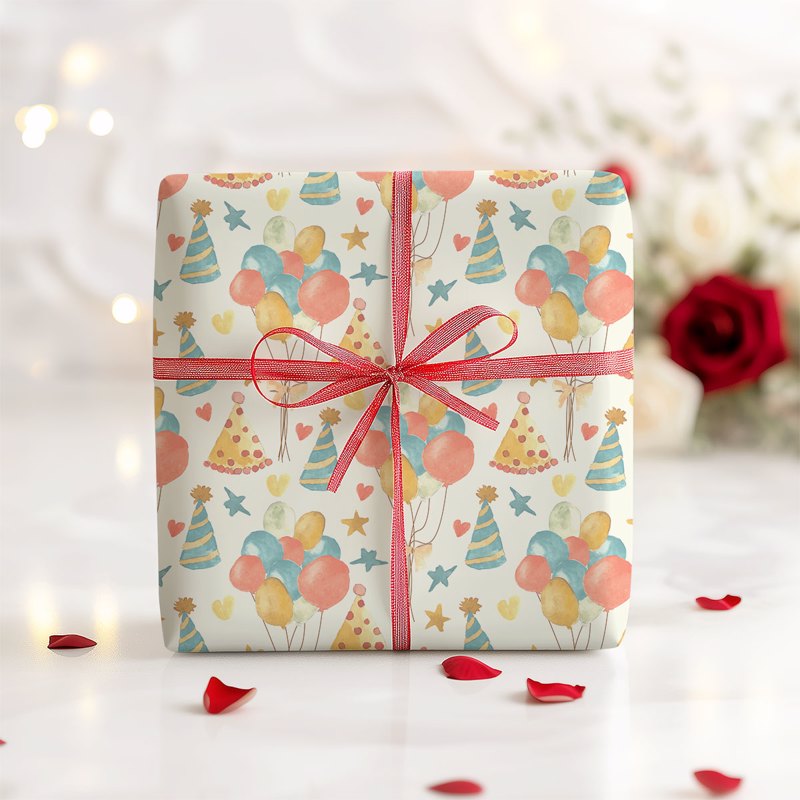 Birthday Baloon Gift Wrapping Paper