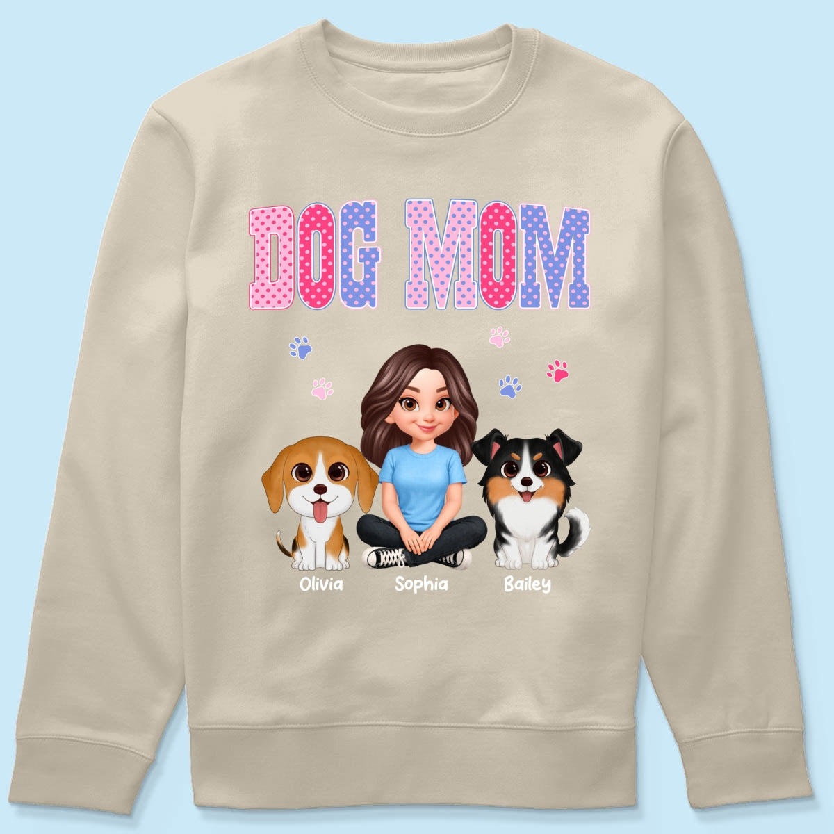 Trending Polka Dot Pattern Spring Summer Vibe Dog Mom - Personalized Shirt - Mother's Day Gift For Dog Mom