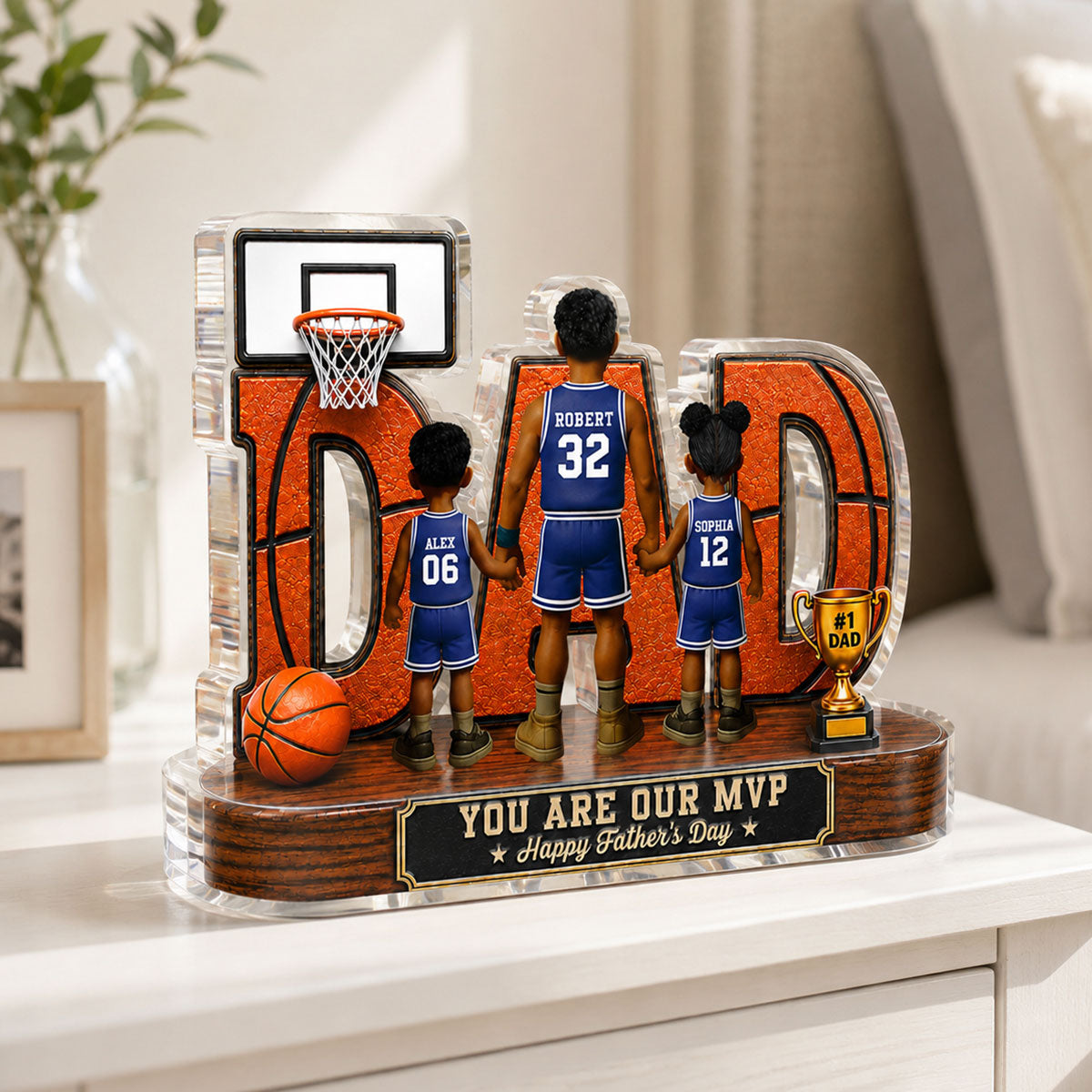 Basketball Dad Legend You Are Our MVP - Personalized Acrylic Block Plaque - Gift For Dad, Husband, Basketball Fans