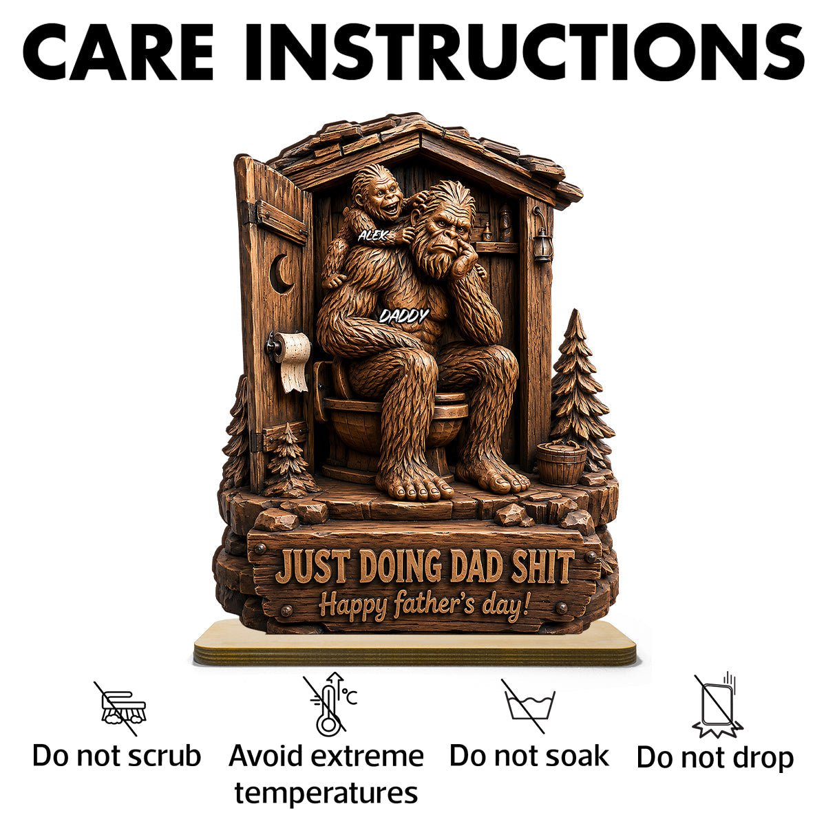 Just Doing Dad Sh*t - Personalized 2-Layered Wooden Plaque - Gift for Dad, Husband