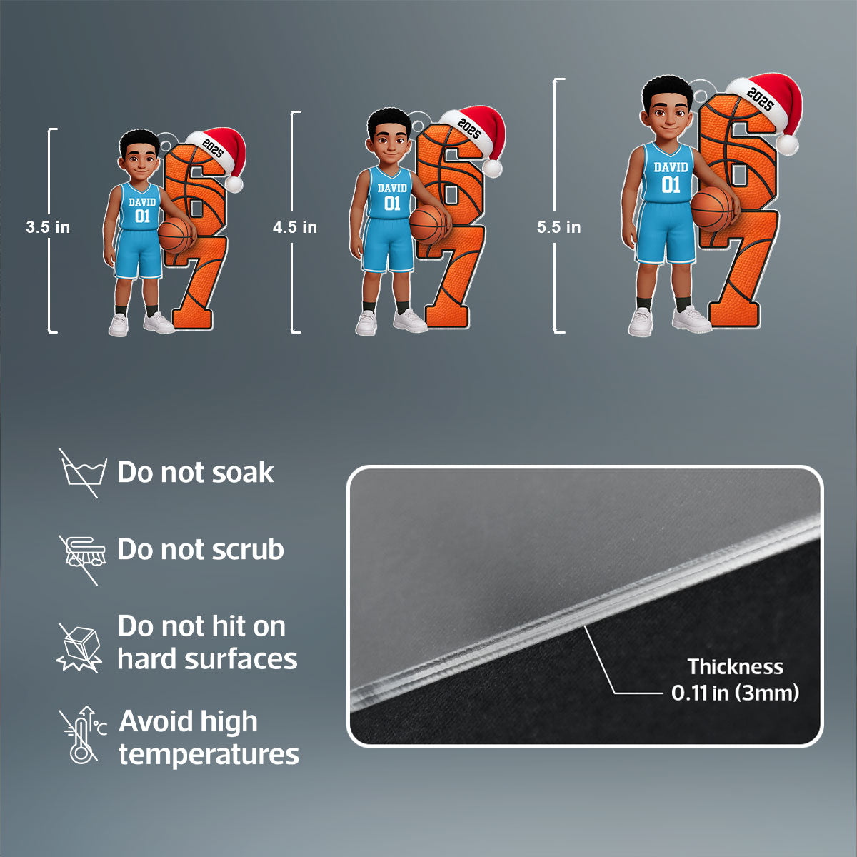Basketball Player Six Seven - Personalized Acrylic Ornament - Funny Teenager Christmas Gifts, Teen Slang