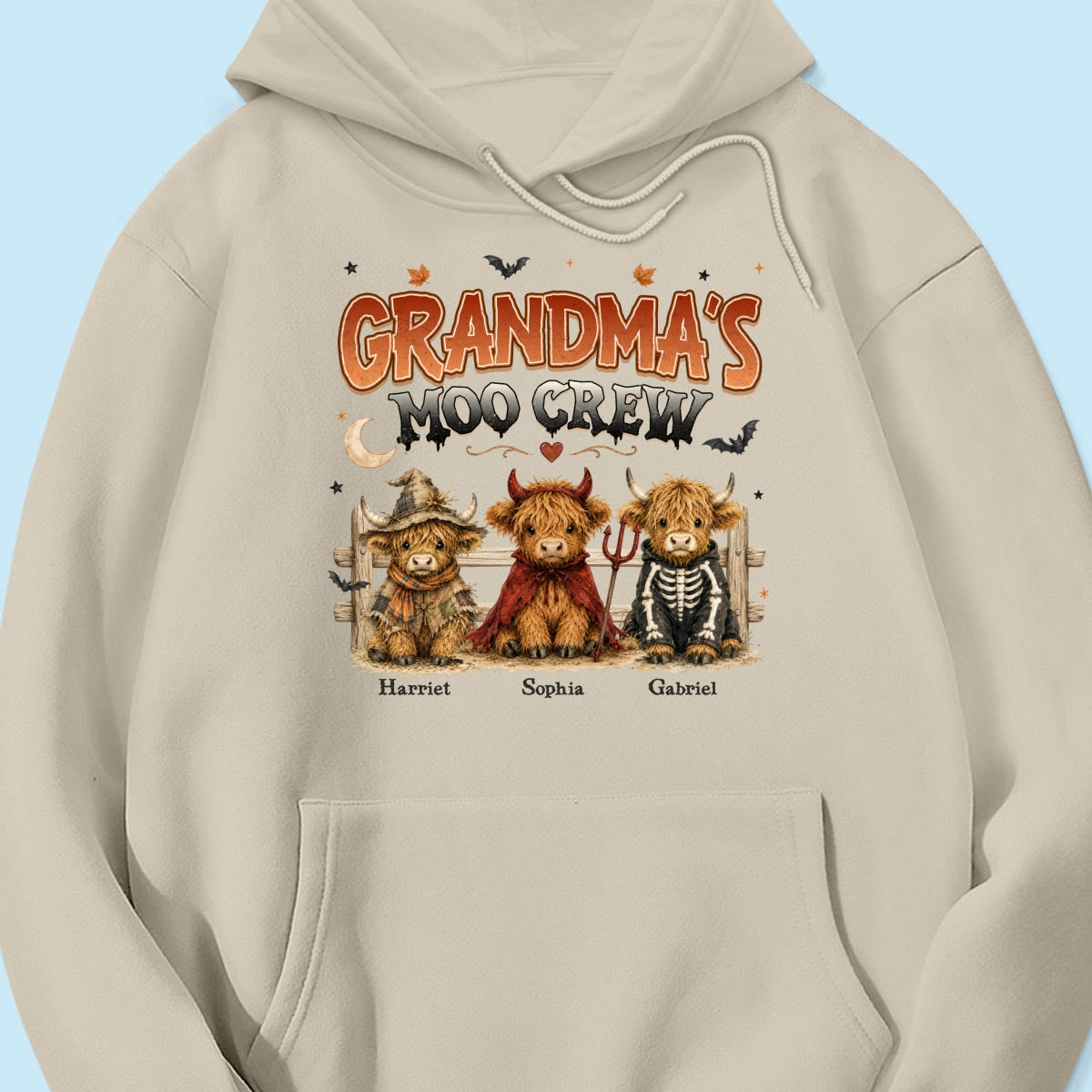 Grandma's Moo Crew Halloween Costume Highland Cows - Personalized Shirt - Halloween Gift For Grandma