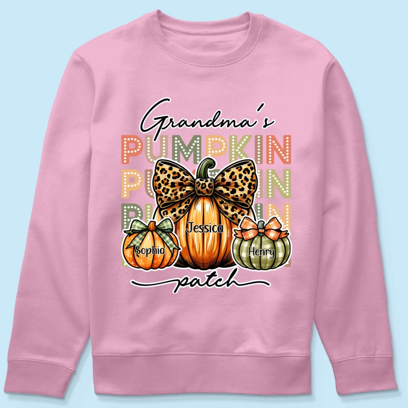 Grandma's Pumpkin Patch Retro Style Personalized Shirt