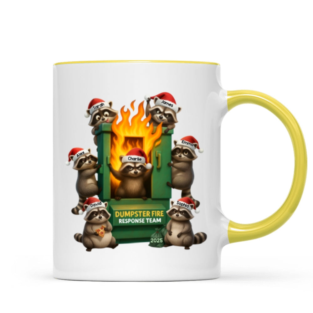 Cunning Raccoon Office Chaos Dumpster Fire Response Team - Personalized Mug - Funny Holiday Gift for Coworkers