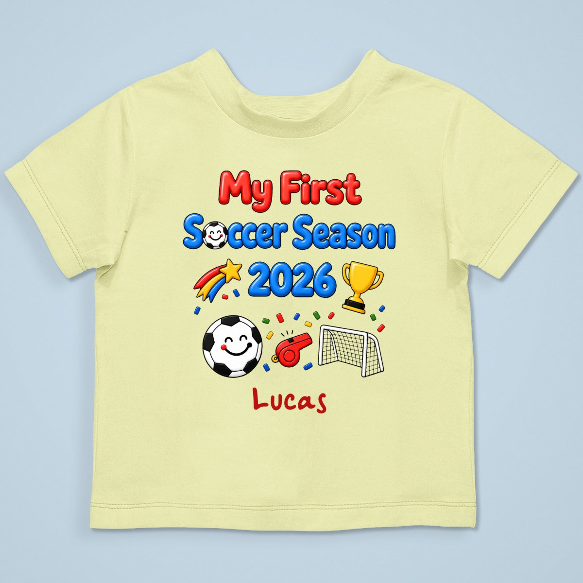 My First Soccer Season 2026 Baby Custom Name - Personalized Baby Apparel - 2026 Soccer World Champion Keepsake For Baby