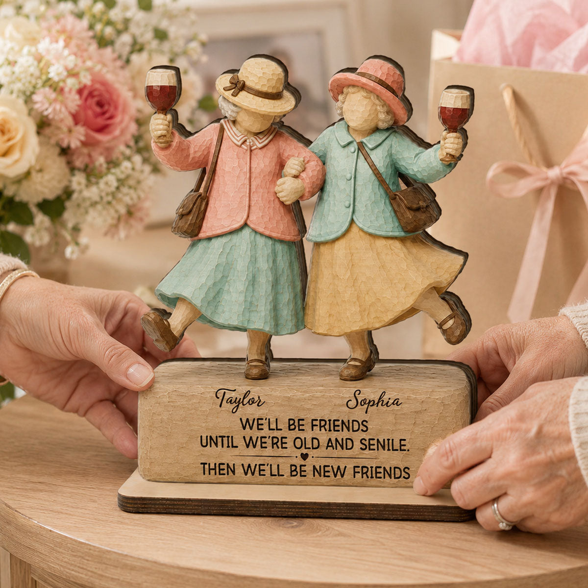 Funny We'll Be Friends - Personalized 2 Layered Wooden Plaque - Gift For Besties, Best Friends