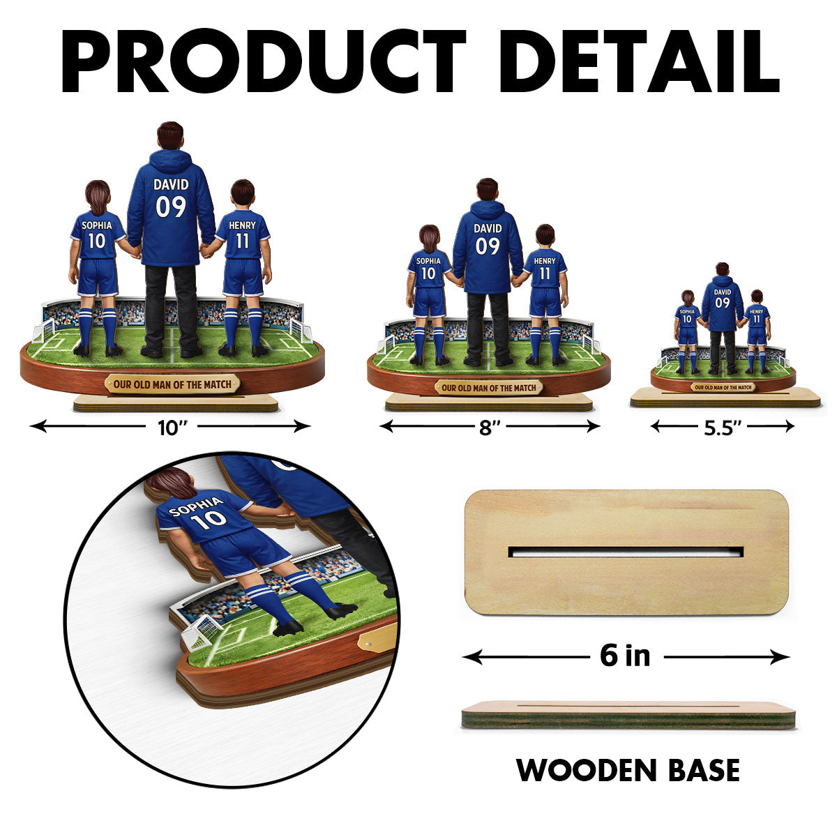 My Old Man Of The Match - Personalised 2-Layered Wooden Plaque - UK Gift For Football Dad
