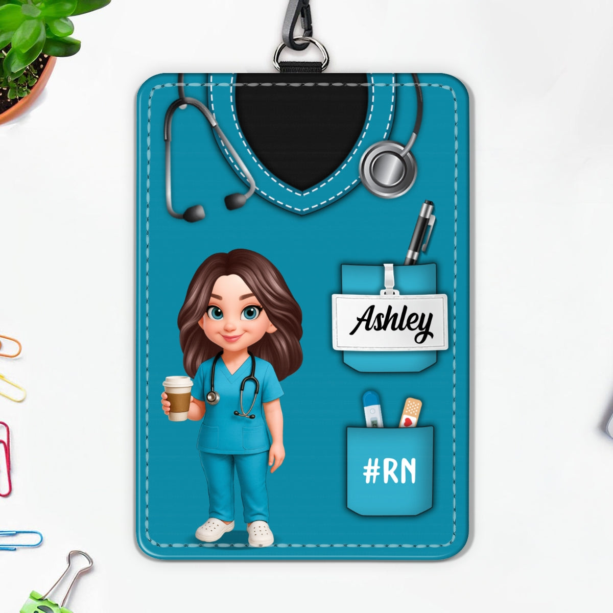 Nurse Uniform - Personalized ID Badge Holder - Gift For Nurse