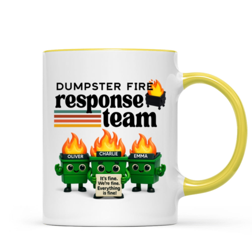 Dumpster Fire Response Team - Personalized Mug - Funny Christmas Gift, White Elephant Gift for Coworkers, Boss