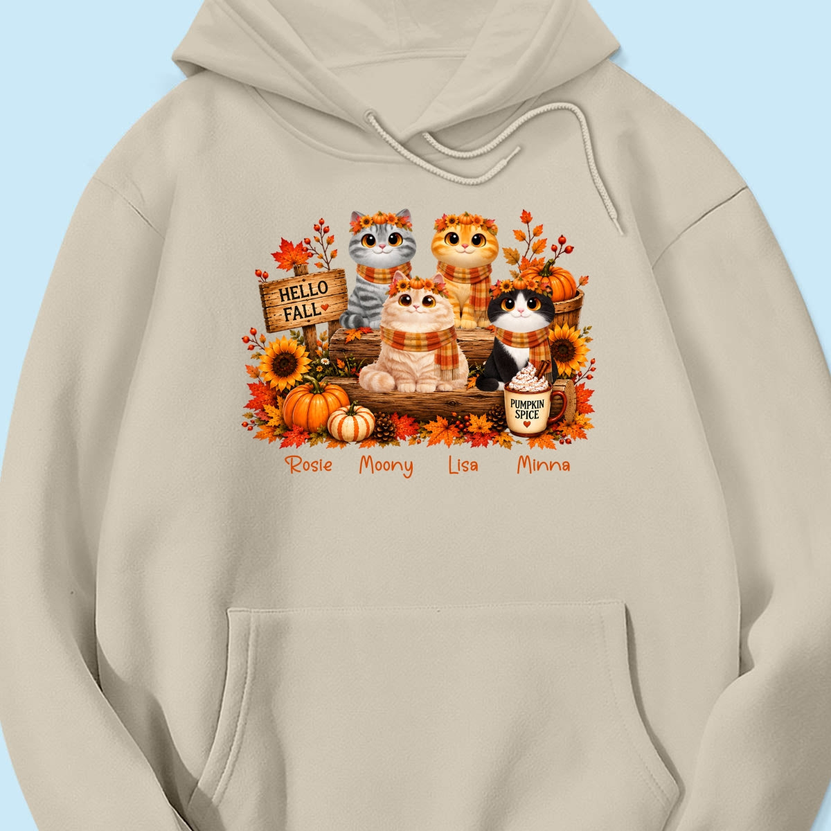 Fall Season Cats Sitting - Personalized Shirt - Trendy Fall Tee for Cat Moms, Cat Lovers