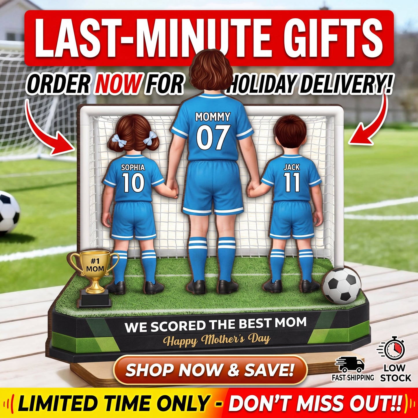 We Scored The Best Mom Soccer - Personalized 2-Layered Wooden Plaque - Mother's Day Gift For Soccer Mom