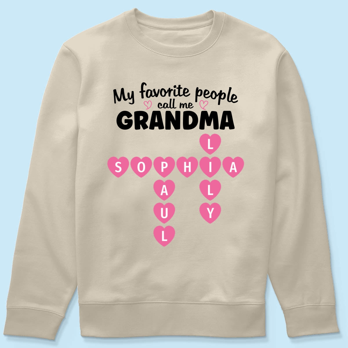 Favorite People Call Me Grandma Crossword Puzzle Art - Personalized Shirt - Mother's Day Gift For Grandma