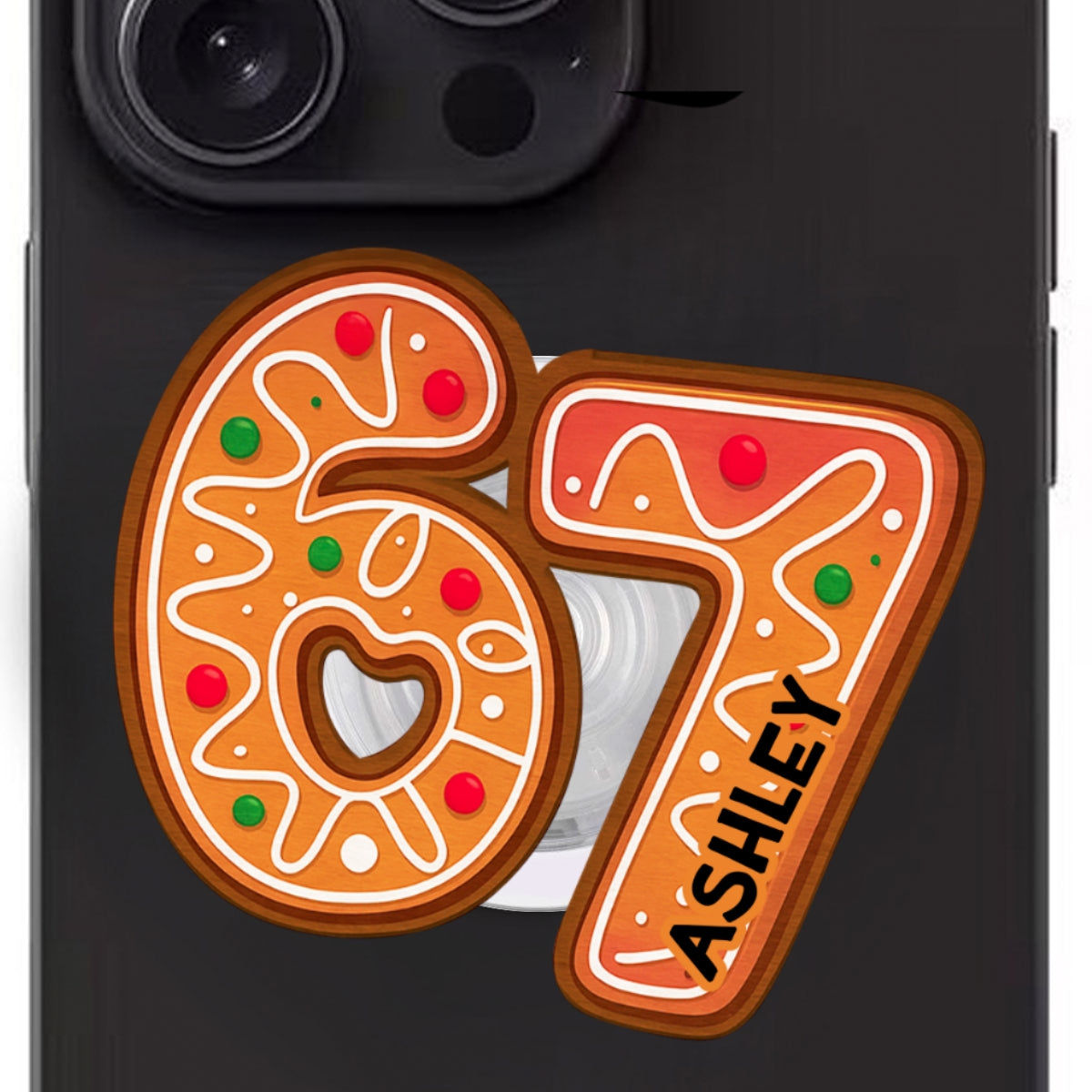 Custom Six Seven - Personalized Acrylic Magnetic Phone Grip - Teen Slang Funny Tree Decor, Funny Teen Grandkid Gift