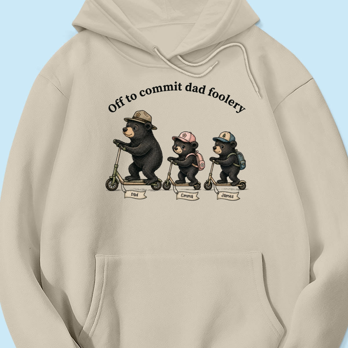 Off To Commit Dad Foolery Bear Dad & Kids - Personalized Shirt - Funny Father's Day Shirt For Husband