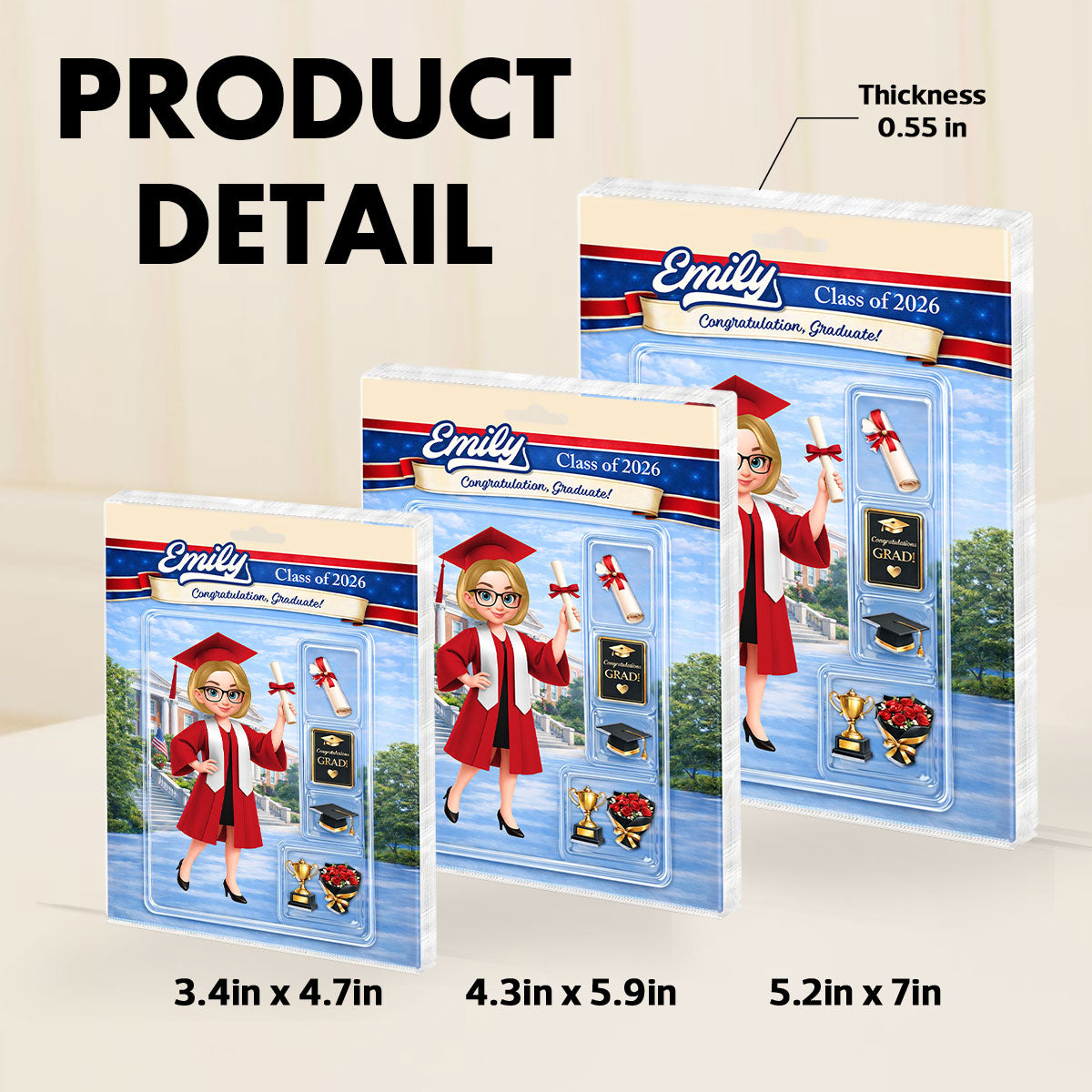 Senior Class Of 2026 Action Figure - Personalized Acrylic Block Plaque - Graduation Gift For Seniors, Daughter, Son, Grandkids