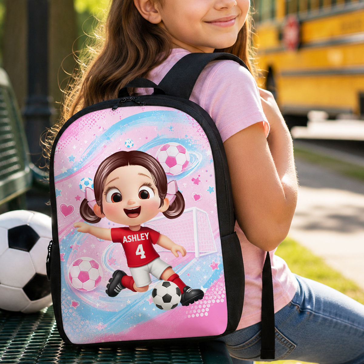 Soccer Design for Boys Girls - Personalized Backpack - Back to School Backpack for Kids