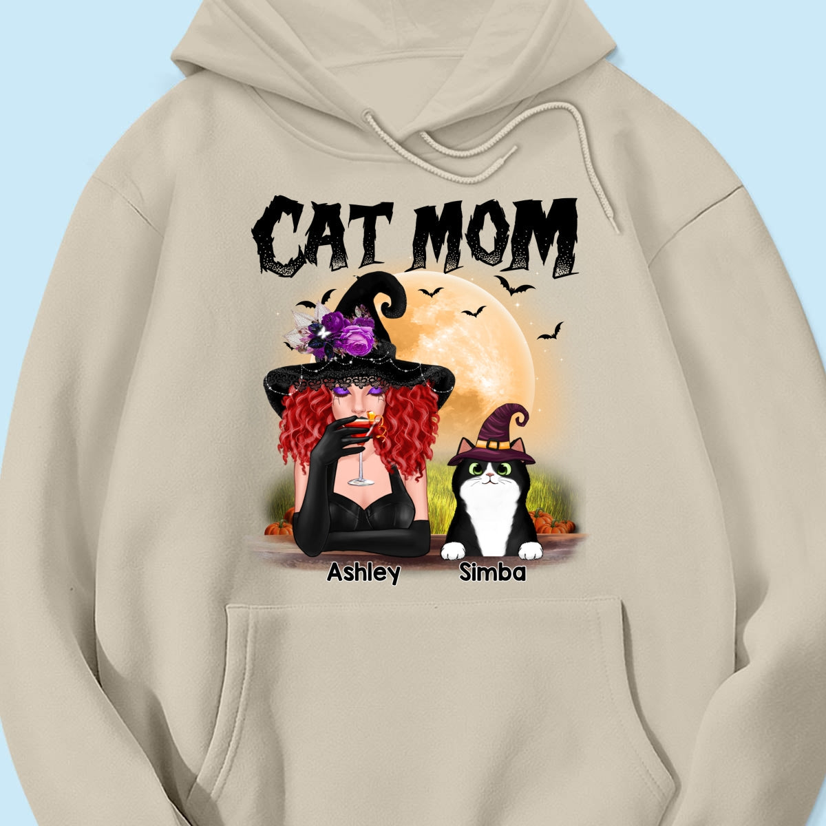 Halloween Witch Cat Mom Personalized Shirt
