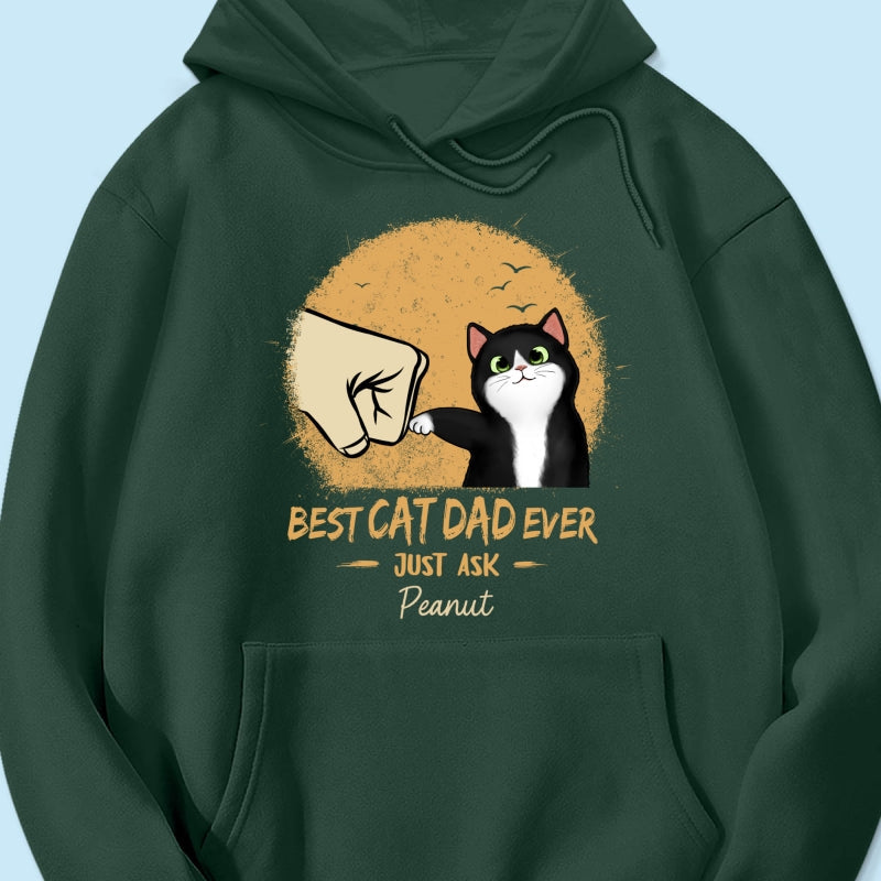 Best Cat Dad Ever Yellow Retro - Personalized Shirt - Father's Day Gift for Cat Dads, Husband
