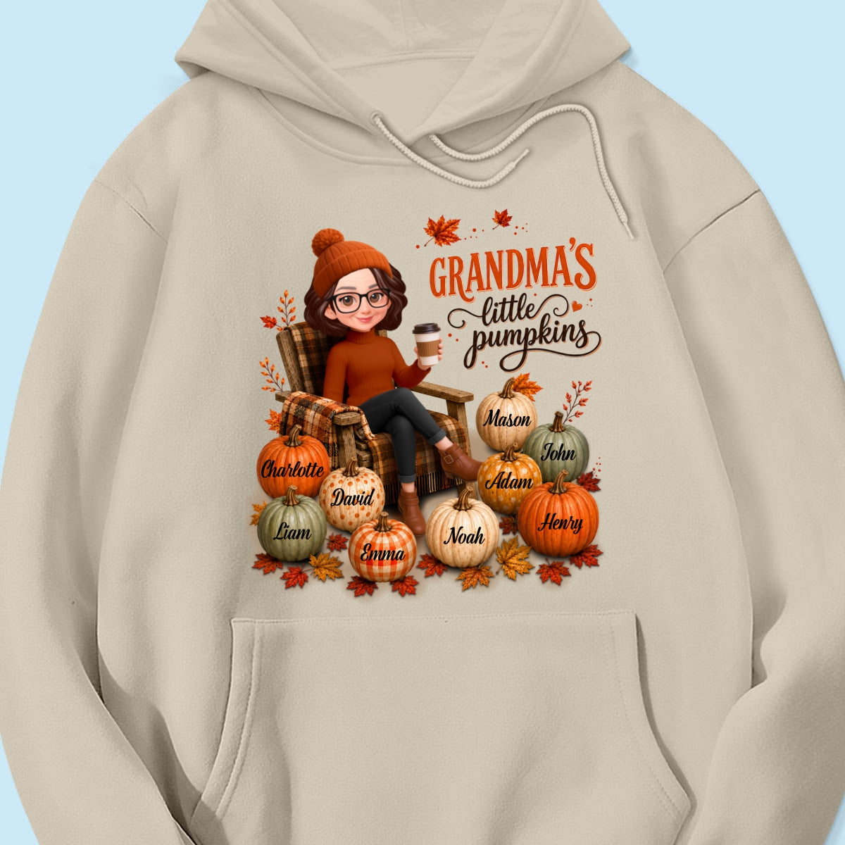 Grandma's Little Pumpkins - Personalized Shirt - Trendy Fall Tee for Grandma