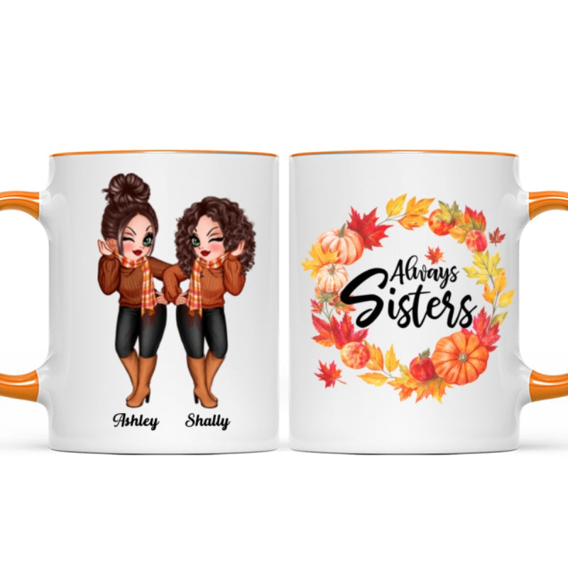 Fall Season Wreath Pretty Girls Personalized Mug