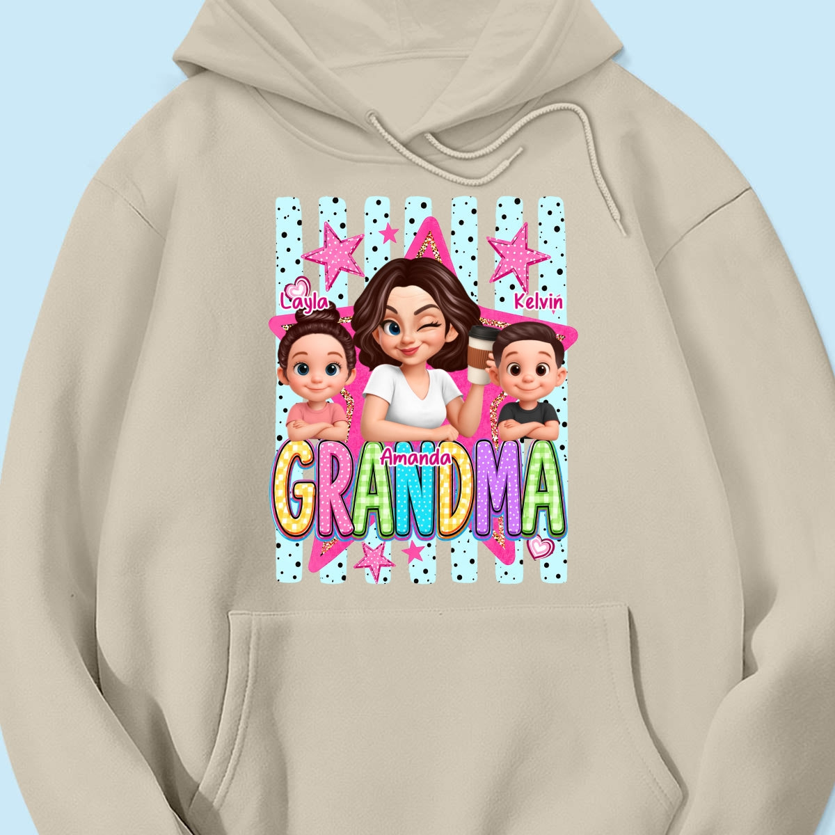 Grandma Striped Preppy Pattern - Personalized Shirt - Summer Trendy Tee for Grandma