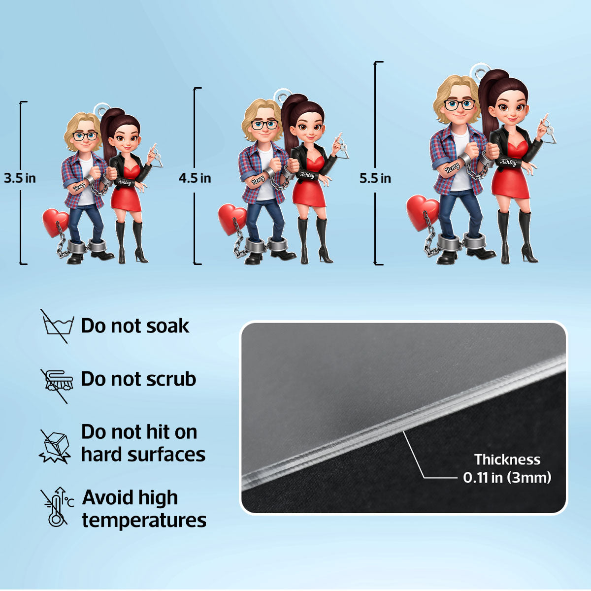 Funny Cartoon Couple - Personalized Car Hanger - Gift for Couple