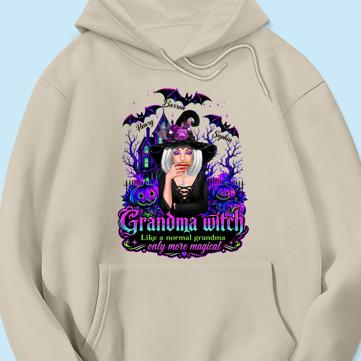 Grandma Witch More Magical - Personalized Shirt - Halloween Spooky Scene, Gift for Grandma