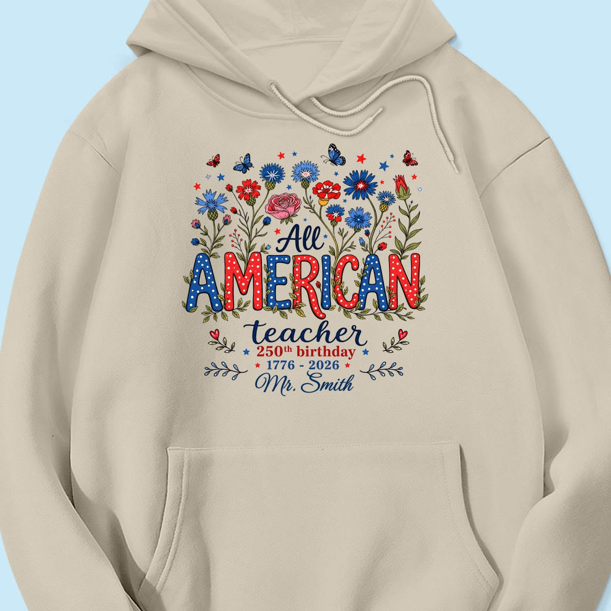 All American Teacher 250th Anniversary - Personalized Shirt - Patriotic USA Shirt, Back to School Tee