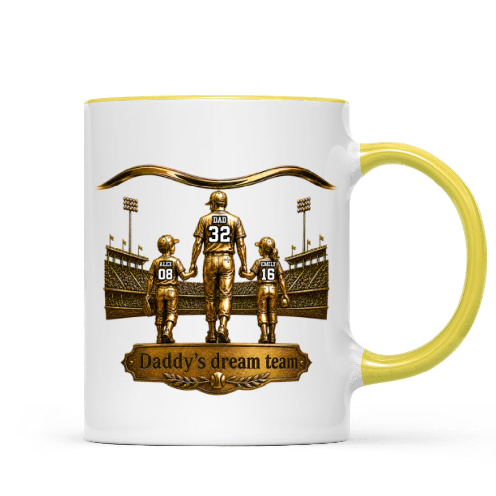 Luxury Daddy's Dream Team - Personalized Mug - Father's Day Gift for Dad, Grandpa, Husband